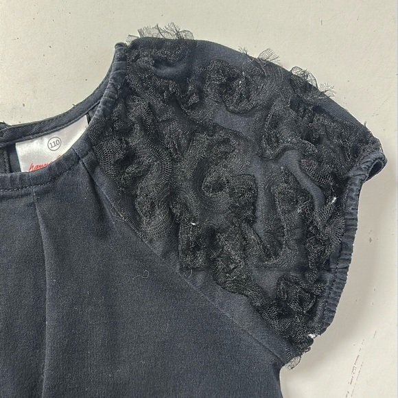 Hanna Andersson Tulle Rosette Sleeve Jersey Knit Dress 110 5 - Picture 2 of 6